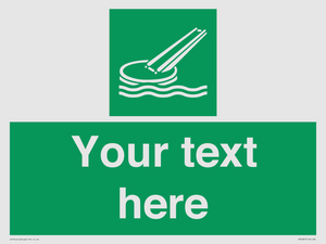 Custom sign safe condition Marine evacuation slide